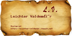 Leichter Valdemár névjegykártya